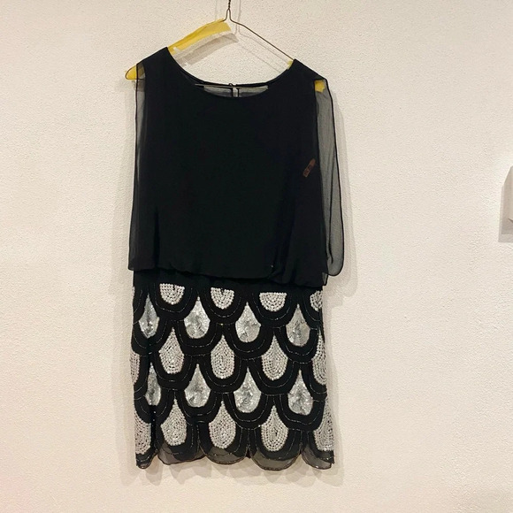 Betsy & Adam Sequin Dress Size 10 VGUC - Picture 2 of 5